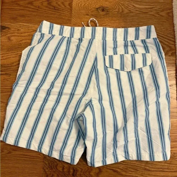 J.Crew JCrew Mens white blue stripe 7" Breaker swim board shorts swimwear BF681 - Picture 5 of 12